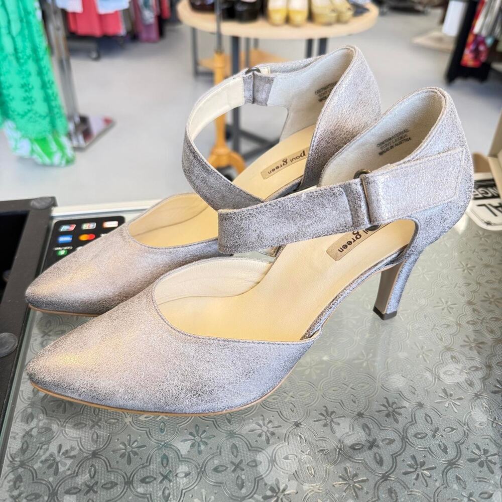 Paul Green Silver Metallic Heels UK 6.5 US 9